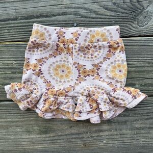 kate quinn organic cotton floral ruffle shorts - 3T